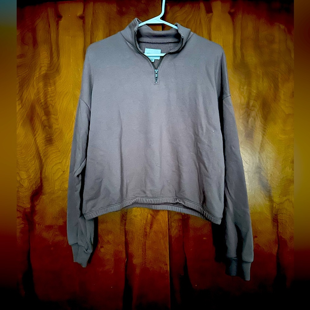 Women’s American Eagle Crop 3/4 Zip Sweatshirt
